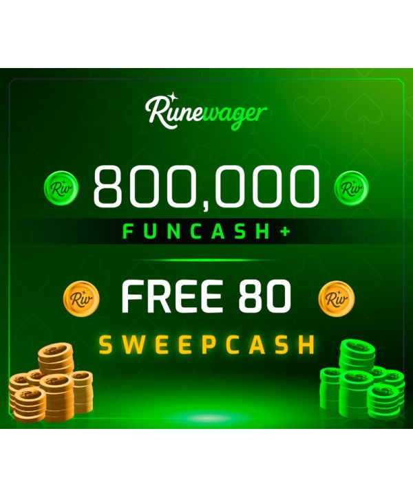 Runewager 800000 Fun Cash + FREE 80 Sweep Cash Key GLOBAL